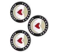 PHENOFICE 3 Pezzi Distintivo di Volontariato a Forma Rotonda in Lega Spilla di Sicurezza, Design Speciale per Feste e Anniversari Colore Casuale