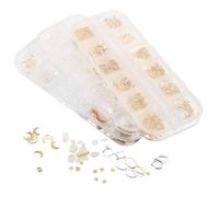 PHENOFICE 3 scatole Riempitivi Resinati Misti in Lega per Epoxy Resina Trasparente Kit Creazioni Fai da Te Accessori Artigianali con Scomparti Colorati per Gioielli e Decorazioni