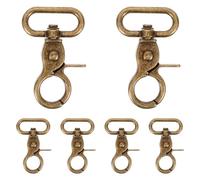 PHENOFICE 6 Pezzi Ganci Girevoli in Lega di Zinco per Borse Chiusura a Forma di Granchio, Moschettoni e Anelli per Realizzazione Borse, Accessori Artigianali per Zaini e Borsette