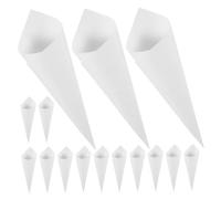 PHENOFICE 60 Pezzi Coni di Carta Kraft Bianco per Fiori e Confetti, Eleganti Conetti a Forma di Cono per Allestimento Matrimonio e Decorazioni Festa