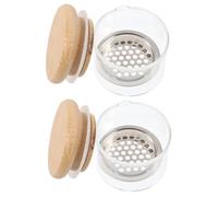 PHENOFICE Ciotola per Manicure Pratica e Facile da Trasportare 2 Pezzi in Acciaio Inossidabile con Coperchio e Separatore Interno per Pulizia Pennelli per Cura Unghie Professionale