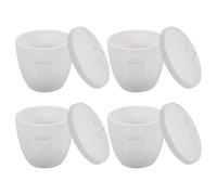 PHENOFICE Crogiolo in Ceramica Bianco 4 Pezzi con Coperchio 70ml Resistente Agli Alcali Isolamento Termico per Industria Chimica e Farmaceutica
