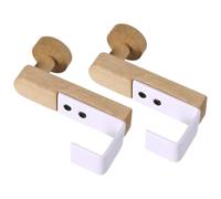 PHENOFICE Ganci Sopraporta in Legno e Ferro, Set 2 Pezzi Gancio Appendiabiti Multifunzionale per Cappelli, Asciugamani e Giacche, Portasciugamani Salvaspazio per Camera, Bagno e Cucina,