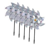 PHENOFICE Girandole Riflettenti Argentate 8 Angoli Set 5 Pezzi per Giardino e Frutteto Dispositivo Antivolatili da Esterno per Protezione Colture e Alberi