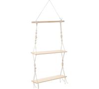 PHENOFICE Mensola Sospesa in Macramè Doppio Strato, Arazzo Decorativo da Parete Boho per Piante Grasse, Supporto Portaoggetti Piccolo per Soggiorno e Camera da Letto