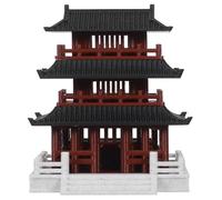 PHENOFICE Mini padiglione paesaggistico: modello di padiglione di un antico edificio cinese per acquario da tavolo - Architettura in miniatura per bonsai