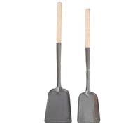 PHENOFICE Pala per Cenere da Stufa 2 Pezzi in Ferro e Legno Manico, Portatile e Forgiatura Manuale, per Giardino e Pulizia della Brace