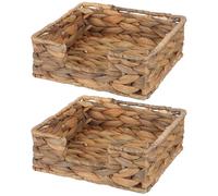 PHENOFICE Portatovaglioli da Tavolo in Paglia Intrecciata 2 Pezzi, Resistente e Non Facile da Rompere, Stile Rustico Trama Delicata, per Cena e Caffè