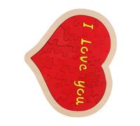 PHENOFICE Puzzle Cuore in Legno Rosso per Festa degli Innamorati Decorazione Romantica Artigianato Ti Amo Gioco Intelligente Portatile per Eventi e Regali