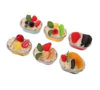 PHENOFICE Set 6 Mini Dessert Artigianali Cupcake Finti Artificiali in Alluminio Modelli di Torta per Decorazioni Feste Esposizioni Panetteria e Home Staging Accessori per Torte Finte