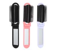 PHENOFICE Spazzole per Chioma Pieghevoli Compatte Colore Casuale Set 6 Pezzi con Specchio, Design Portatile e Manico Ergonomico in Pp per Viaggio, Sport e Impiego Quotidiano