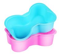 PHENOFICE Stampo per Torta a Forma di Osso in Silicone Set da 2 Pezzi, Teglie per Dolcetti per Cani Resistenti alle Alte Temperature, Pirottini in Silicone Colorati per Cottura Sicura e Uso
