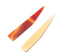 PHENOFICE Strumento di Lucidatura in Agata 2 Pezzi, Brunitore Manuale per Gioielli, Coltello Brunitoio Liscio per Pulizia e Manutenzione, per Artigiani e Appassionati di Colore Casuale