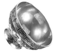 PHENOFICE Tibetana Vintage in Argento per Rituali Buddisti Decorazioni Drago e Mitologico, Materiale Tibetano, per Yoga e Meditazione in Casa