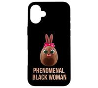 Phenomenal Melanin Black Woman Magic With Easter Black Bunny Custodia per iPhone 16 Plus