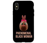 Phenomenal Melanin Black Woman Magic With Easter Black Bunny Custodia per iPhone X/XS