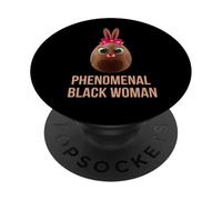 Phenomenal Melanin Black Woman Magic With Easter Black Bunny PopSockets PopGrip Adesivo