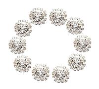 Phenovo - 10 bottoni piatti, con strass, trasparenti, da incollare, decorazioni per progetti creativi, 15 mm