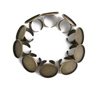 Phenovo 10x Ottone Anello DIY Ring Base Regolabile 25mm - Antica Ciano