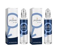 Pheromone profumo da uomo, roll-on feromone, profumo di lunga durata grazie alla formula dell'olio concentrato, 10 ml, design compatto, dosaggio preciso, nessun spreco di profumo (2 pezzi blu)