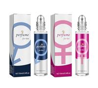 Pheromone profumo da uomo, roll-on feromone, profumo di lunga durata grazie alla formula dell'olio concentrato, 10 ml, design compatto, dosaggio preciso, senza sprecare profumo (blu+rosa)