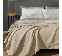 PHF Coperta in 100% cotone a nido d'ape, per letto matrimoniale, 167,6 x 228,6 cm, leggera, lavabile, morbida e traspirante, per tutte le stagioni, perfetta per divano, letto, divano, elegante