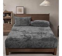 PHF Truly Velvet - Lenzuolo con angoli king size, confezione da 1 lenzuolo di lusso super morbido e confortevole, con tasca profonda 38 cm, adatto per autunno, inverno e primavera, senza federe,