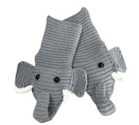 PHFDQKG 3D Elephant Knitted Gloves, Unisex Knitted Fingerless Gloves, Warm for Autumn and Winter