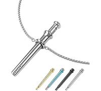 PHFDQKG Collana a forma di cucchiaio, mini ciondolo a forma di cucchiaio in acciaio inossidabile, applicatore portatile per oli essenziali, polveri e campioni, adatto sia per uomo che per donna.