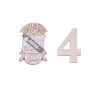 Phi Beta Sigma spilla PBS Gomab D9 Divine 9 Cross Over Initiation smalto Fraternità abbigliamento formale giacca (set di spille con numero linea - #4), Metallo, Senza pietra
