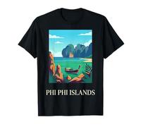 Phi Phi Islands Thailandia Spiaggia Tropicale Viaggi Grafico Maglietta