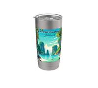 Phi Phi Islands Thailandia Vintage Bicchiere termico in acciaio inox doppia parete