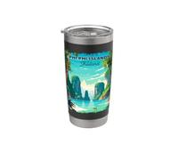 Phi Phi Islands Thailandia Vintage Bicchiere termico in acciaio inox doppia parete