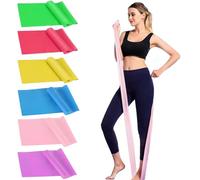 Phieeseriy Elastici Fitness Set da 6, 2M/1.8M Elastico Fitness con 3 Diversi Livelli di Resistenza, Fasce Bande Elastiche Fitness per per Crossfit, Yoga, Pilates, Bande Elastiche per Donne e Uomini