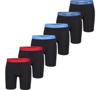 Phil & Co. Berlin Boxer lunghi da uomo, stile retrò, confezione da 3, 6, 9 pezzi, in jersey, a gamba lunga, in cotone, confezione multipla da uomo, Confezione da 6 pezzi All-Black, XXL