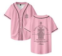 Phil Wickham Song of The Saints Album Merch Baseball Jersey Shirt V-collo Manica Corta Abbigliamento Streetwear Unisex, rosa, S