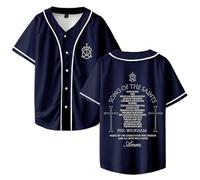 Phil Wickham Song of The Saints Album Merch Baseball Jersey Shirt V-collo Manica Corta Abbigliamento Streetwear Unisex, Marina Militare, XL
