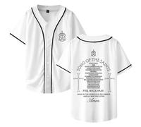 Phil Wickham Song of The Saints Album Merch Baseball Jersey Shirt V-collo Manica Corta Abbigliamento Streetwear Unisex, bianco, 4XL