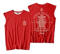 Phil Wickham Song of The Saints Album Merch Canotte senza maniche T-Shirt Port Vest Unisex Casual Outdoor Sportwear, Rosso, M