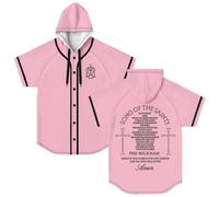 Phil Wickham Song of The Saints Album Merch - Maglia da baseball con cappuccio, a maniche corte, unisex, rosa, L