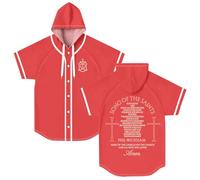 Phil Wickham Song of The Saints Album Merch - Maglia da baseball con cappuccio, a maniche corte, unisex, Rosso, XL