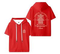 Phil Wickham Song of The Saints Album Merch T-shirt con cappuccio unisex a maniche corte t-shirt casual moda abbigliamento, Rosso, XS