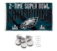 Philadelphia Eagles 2 Time Super Bowl Champions Banner e arazzo da parete