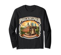 Philadelphia, Pennsylvania Souvenir City State, Stile retrò Vintage Maglia a Manica