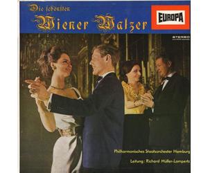 PHILHARMONISCHES STAATSORCHESTER HAMBURG Leitung: Richard Müller-Lampertz - PHILHARMONISCHES STAATSORCHESTER HAMBURG Leitung: Richard Müller-Lampertz / Die schönsten Wiener Walzer / / Bildhülle mit ORIGINAL WERBE-Innenhülle / Cover ist noch fast vollständig von Verkaufsfolie umhüllt / EUROPA # E 141 / Deutsche Pressung / 12" Vinyl Langspiel Schallplatte