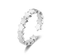 Philip Jones Anello a fascia regolabile placcato argento con stella