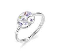 Philip Jones Anello Chakra Albero della Vita Placcato Argento Creato con Cristalli Zircondia®