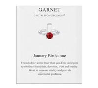 Philip Jones Anello di nascita regolabile da gennaio (granato) creato con cristalli Zircondia®