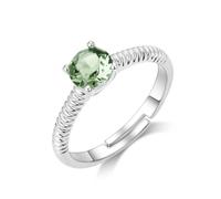 Philip Jones Anello in Cristallo Regolabile Verde Chiaro Creato con Cristalli Zircondia®