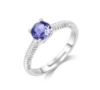 Philip Jones Anello in Cristallo Regolabile Viola Chiaro Creato con Cristalli Zircondia®